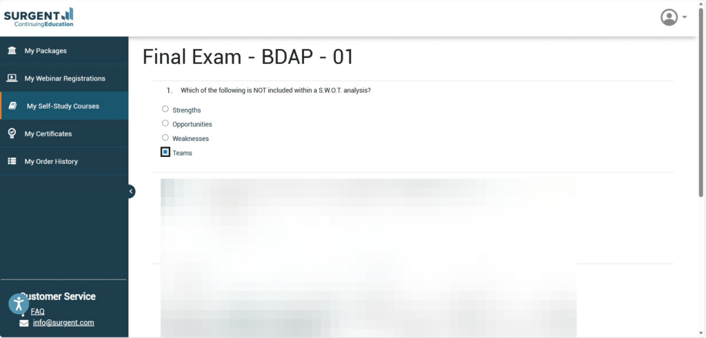 Surgent CPE self study courses