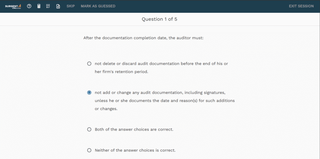 Surgent EA course dashboard